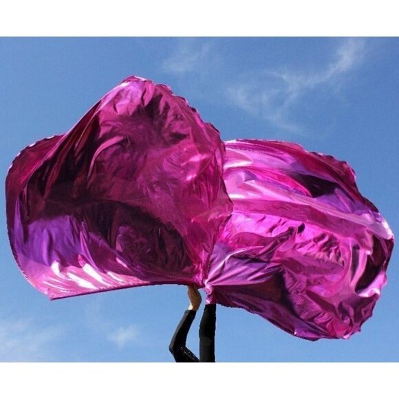 Metallic Bright Pink 'Joy Comes in the Morning' Worship Prophetic Flag Set of 2 - Picture 7 of 13